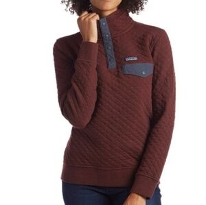 Patagonia W's Organic Cotton Quilt Snap-T® Pullover Small Dark Ruby 25281 FA17